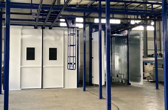 Complete Turnkey Automated Overhead Conveyor Powder Coating Line with Tunnel Oven & Cyclone Recovery