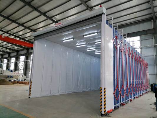 Retractable Telescopic Industrial Spray Booth: Mobile Painting Room for Heavy Machinery