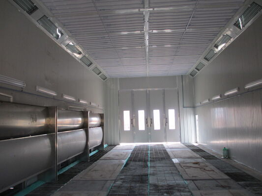 High-Volume Water Wash Spray Booth with Waterfall Filtration System for Continuous Liquid Painting Operations