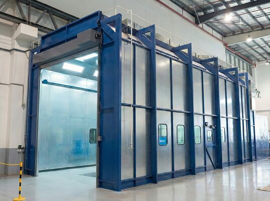 CoatTech High-Velocity Extraction Booth (40,000 m³/h) Subtitle Powerful Air Exchange for Heavy Overspray Applications