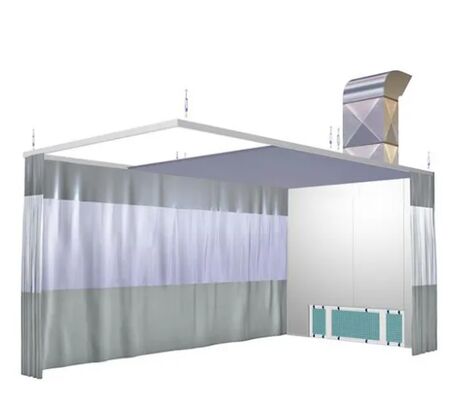 CoatTech Semi-Enclosed Metal Cabin Preparation Station Side Curtains With 50mm EPS Metal Wall Panel