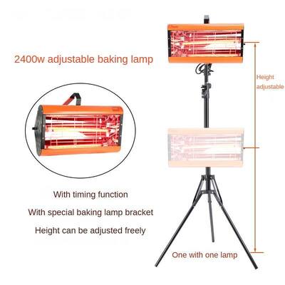 Single-Cassette Adjustable Infrared Drying Stand For Hands-Free Operation To Any Vehicle Panel