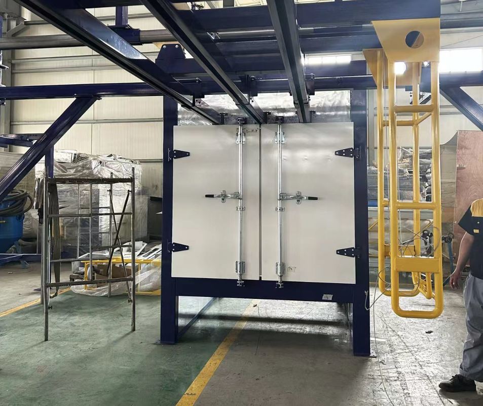 Overhead Conveyor Coating Line Combining Automated Powder Coating Technology With Energy Curing And Powder Recovery Solutions