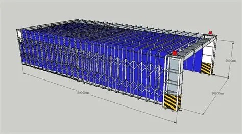 Space-Saving Retractable & Telescopic Spray Painting Enclosure for Large Heavy Industrial Components