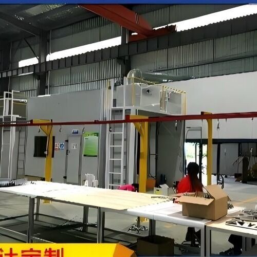 Automated Electrostatic Powder Coating Production Line Turnkey Conveyorized System with Cyclone Recovery for High-Volume Metal Finishing